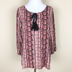‼️CLEARANCE‼️ Forever 21 Tassel Tie Patterned Blouse